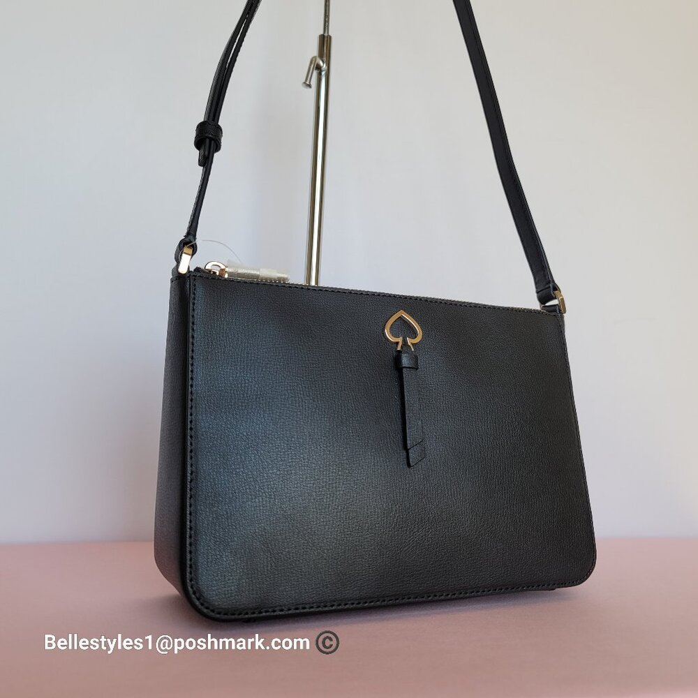 KATE SPADE Adel Small Top-zip Leather Crossbody Bag- Black Color ⭐🎈 - Picture 3 of 16